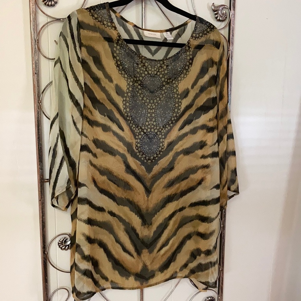 Sheer Animal Print Cover Up